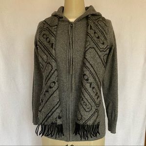 Coach wool  reversible logo scarf charcoal grey black